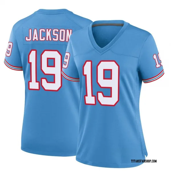 Women's Jha'Quan Jackson Tennessee Titans Game Light Blue Oilers Throwback Alternate Jersey