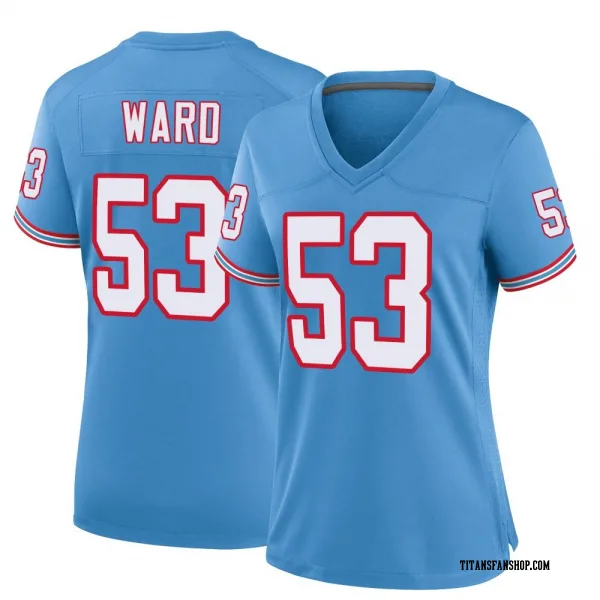 Women's Jihad Ward Tennessee Titans Game Light Blue Oilers Throwback Alternate Jersey