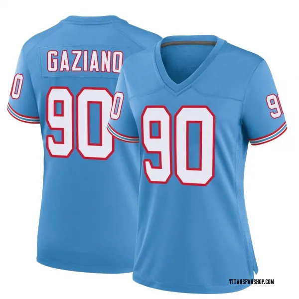 Women's Joe Gaziano Tennessee Titans Game Light Blue Oilers Throwback Alternate Jersey