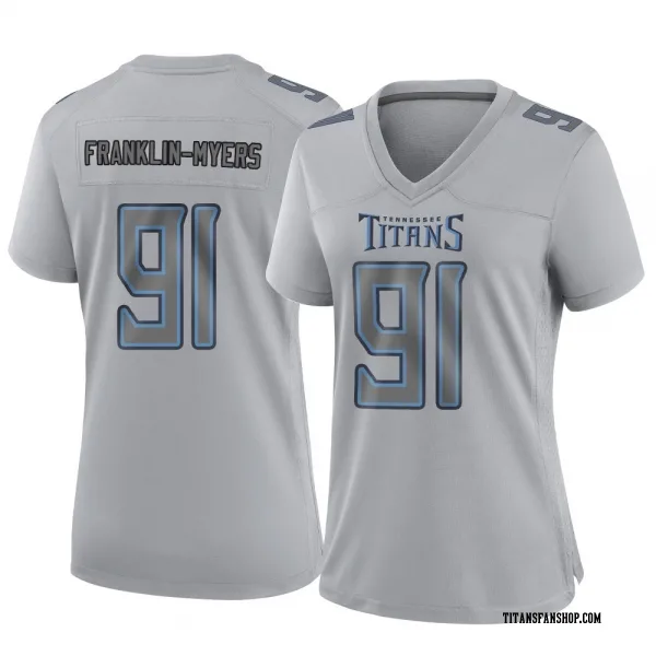 Women's John Franklin-Myers Tennessee Titans Game Gray Atmosphere Fashion Jersey