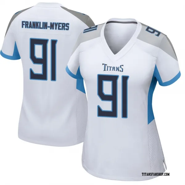 Women's John Franklin-Myers Tennessee Titans Game White Jersey