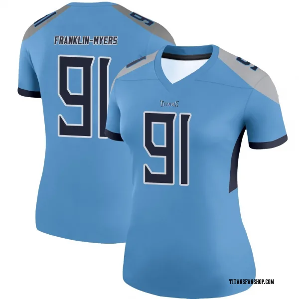 Women's John Franklin-Myers Tennessee Titans Legend Light Blue Jersey