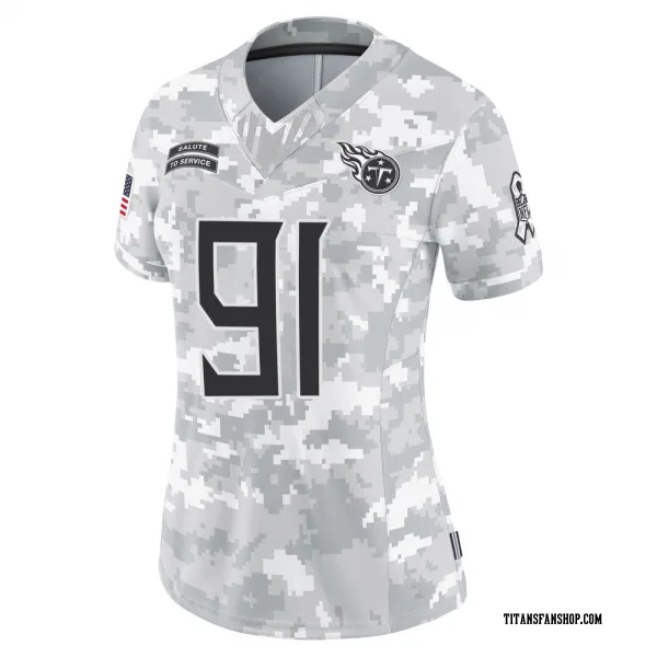 Women's John Franklin-Myers Tennessee Titans Limited Arctic Camo 2024 Salute to Service Jersey