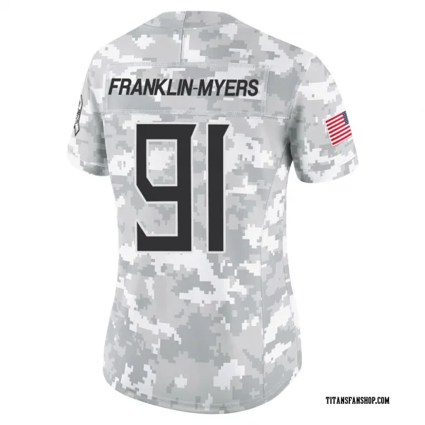 Women's John Franklin-Myers Tennessee Titans Limited Arctic Camo 2024 Salute to Service Jersey