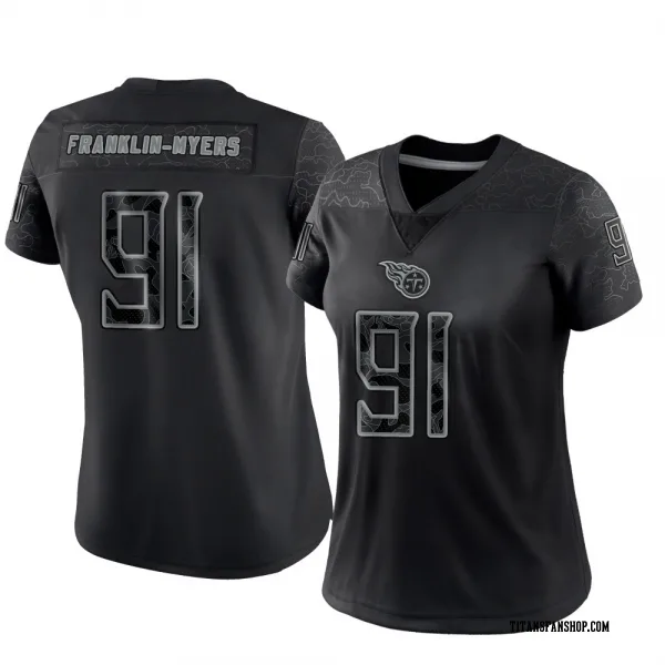 Women's John Franklin-Myers Tennessee Titans Limited Black Reflective Jersey