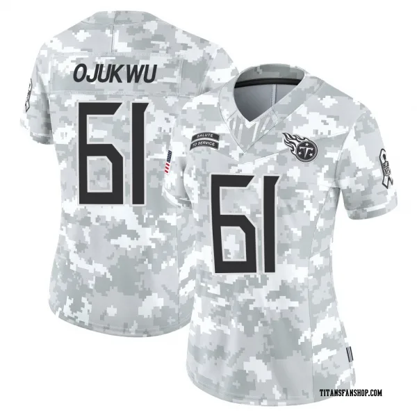 Women's John Ojukwu Tennessee Titans Limited Arctic Camo 2024 Salute to Service Jersey