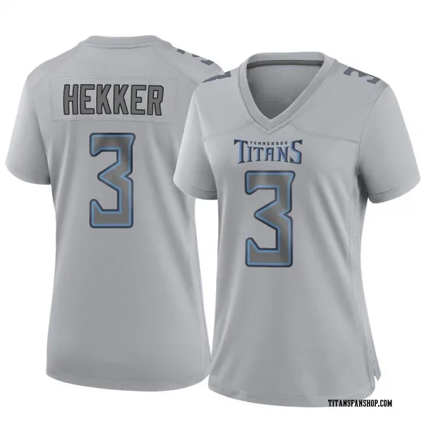 Women's Johnny Hekker Tennessee Titans Game Gray Atmosphere Fashion Jersey