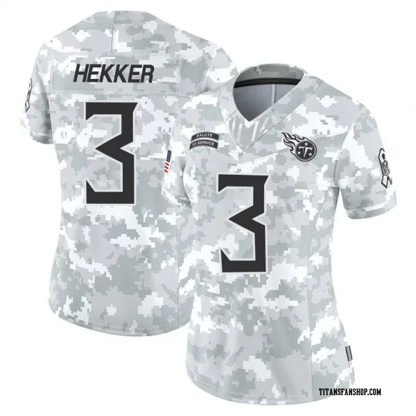 Women's Johnny Hekker Tennessee Titans Limited Arctic Camo 2024 Salute to Service Jersey