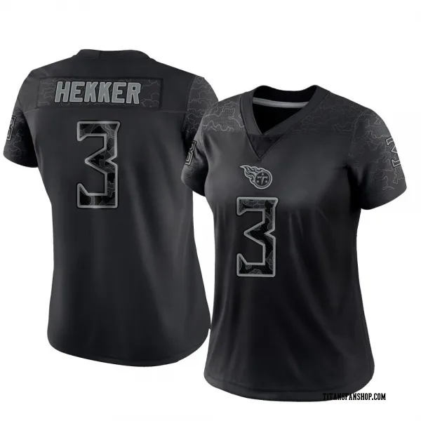 Women's Johnny Hekker Tennessee Titans Limited Black Reflective Jersey