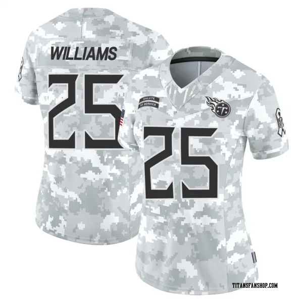 Women's Joshua Williams Tennessee Titans Limited Arctic Camo 2024 Salute to Service Jersey