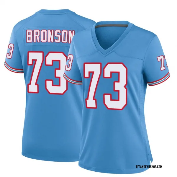 Women's Josiah Bronson Tennessee Titans Game Light Blue Oilers Throwback Alternate Jersey