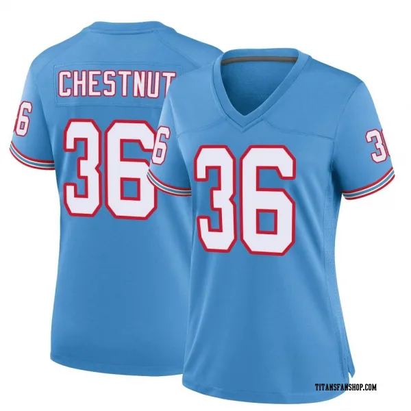 Women's Julius Chestnut Tennessee Titans Game Light Blue Oilers Throwback Alternate Jersey