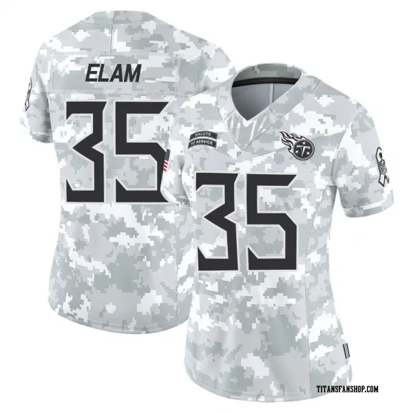 Women's Kaiir Elam Tennessee Titans Limited Arctic Camo 2024 Salute to Service Jersey