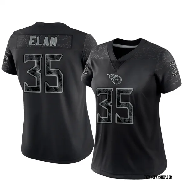 Women's Kaiir Elam Tennessee Titans Limited Black Reflective Jersey