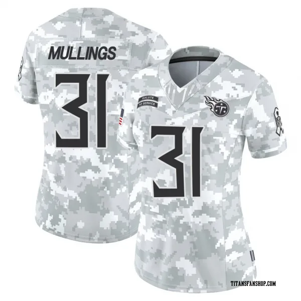 Women's Kalel Mullings Tennessee Titans Limited Arctic Camo 2024 Salute to Service Jersey
