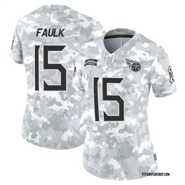 Women's Keldric Faulk Tennessee Titans Limited Arctic Camo 2024 Salute to Service Jersey
