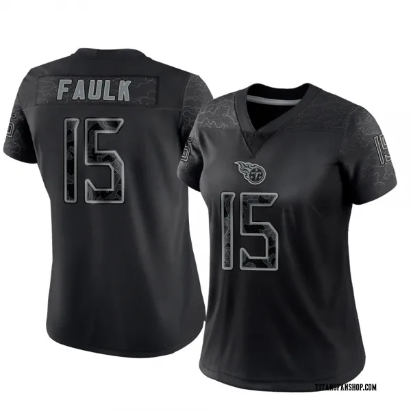 Women's Keldric Faulk Tennessee Titans Limited Black Reflective Jersey