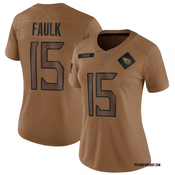 Women's Keldric Faulk Tennessee Titans Limited Brown 2023 Salute To Service Jersey