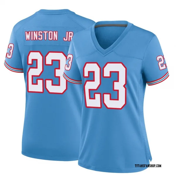 Women's Kevin Winston Jr. Tennessee Titans Game Light Blue Oilers Throwback Alternate Jersey