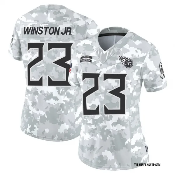 Women's Kevin Winston Jr. Tennessee Titans Limited Arctic Camo 2024 Salute to Service Jersey