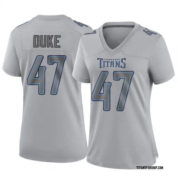 Women's Khalid Duke Tennessee Titans Game Gray Atmosphere Fashion Jersey