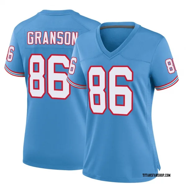 Women's Kylen Granson Tennessee Titans Game Light Blue Oilers Throwback Alternate Jersey