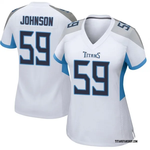Women's Kyron Johnson Tennessee Titans Game White Jersey