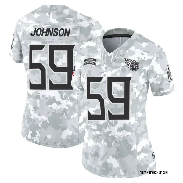 Women's Kyron Johnson Tennessee Titans Limited Arctic Camo 2024 Salute to Service Jersey