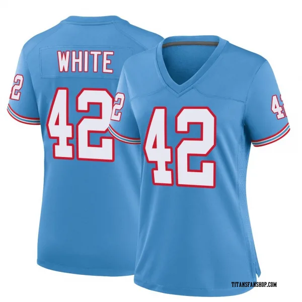 Women's Kyzir White Tennessee Titans Game Light Blue Oilers Throwback Alternate Jersey