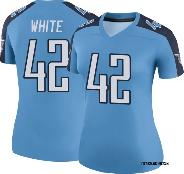 Women's Kyzir White Tennessee Titans Legend Light Blue Color Rush Jersey