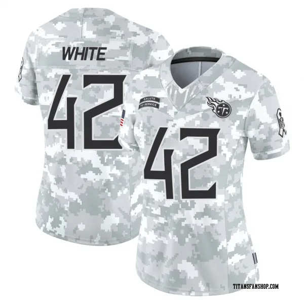 Women's Kyzir White Tennessee Titans Limited Arctic Camo 2024 Salute to Service Jersey