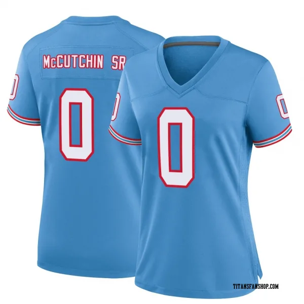 Women's Latrell McCutchin Sr. Tennessee Titans Game Light Blue Oilers Throwback Alternate Jersey