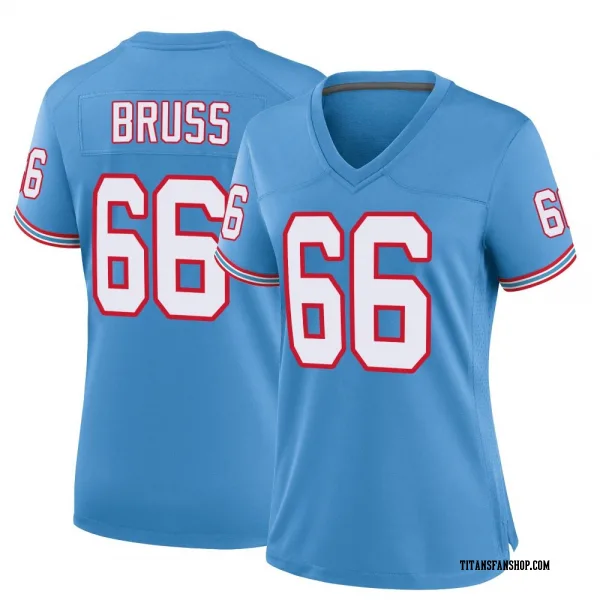 Women's Logan Bruss Tennessee Titans Game Light Blue Oilers Throwback Alternate Jersey