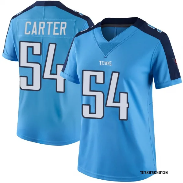 Women's Lorenzo Carter Tennessee Titans Limited Light Blue Color Rush Jersey
