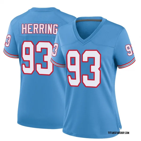 Women's Malik Herring Tennessee Titans Game Light Blue Oilers Throwback Alternate Jersey