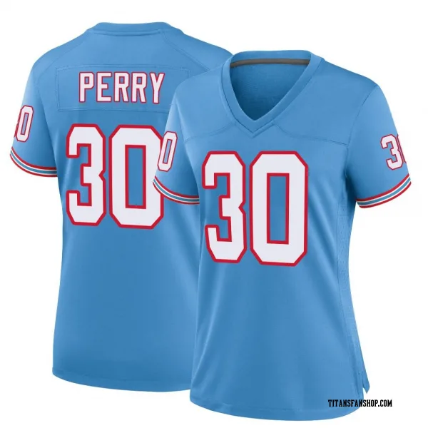 Women's Mark Perry Tennessee Titans Game Light Blue Oilers Throwback Alternate Jersey