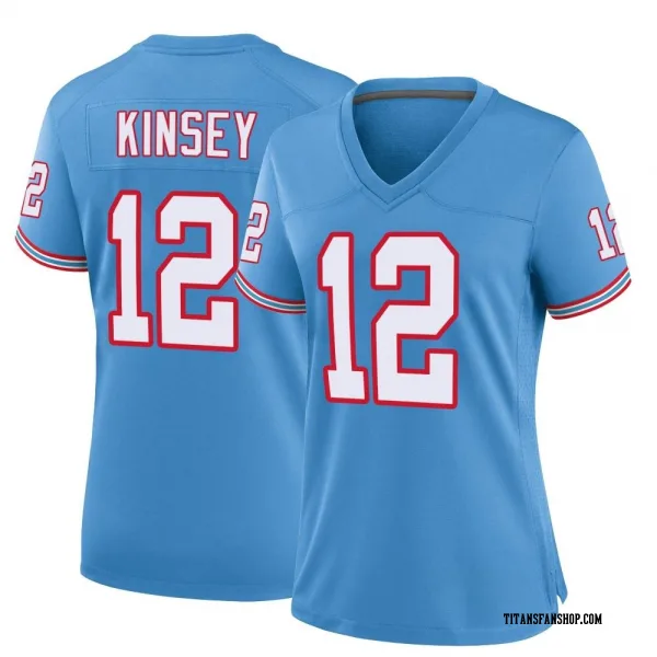 Women's Mason Kinsey Tennessee Titans Game Light Blue Oilers Throwback Alternate Jersey
