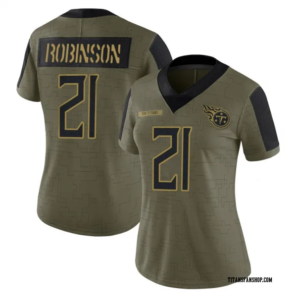 Women's Micah Robinson Tennessee Titans Limited Olive 2021 Salute To Service Jersey