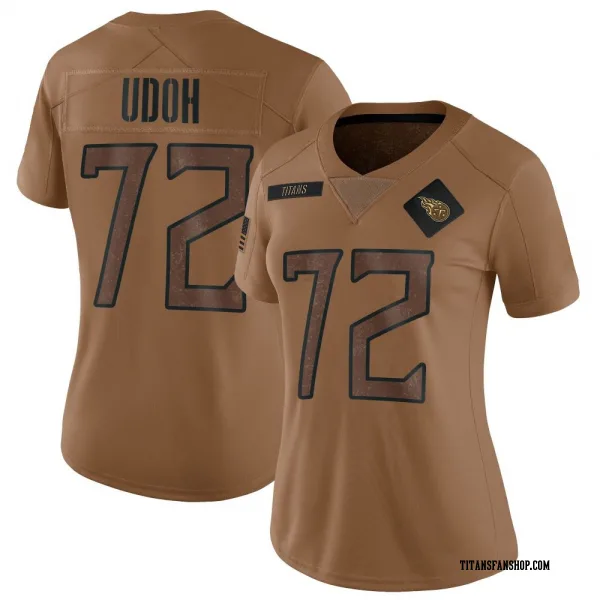 Women's Olisaemeka Udoh Tennessee Titans Limited Brown 2023 Salute To Service Jersey