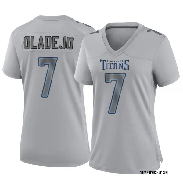 Women's Oluwafemi Oladejo Tennessee Titans Game Gray Atmosphere Fashion Jersey