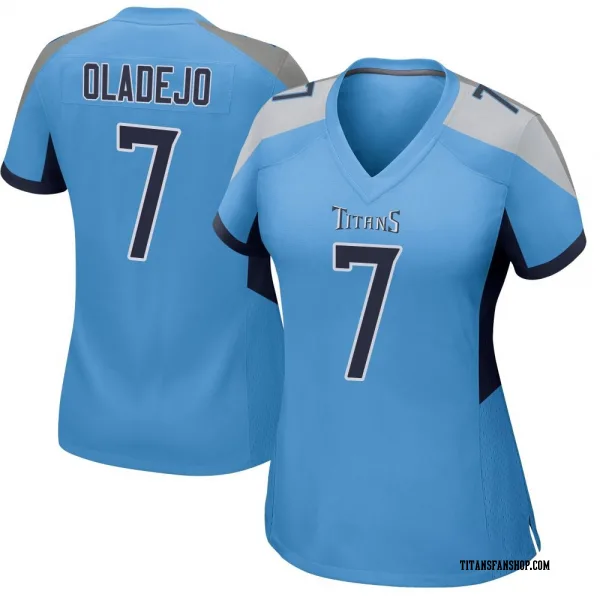 Women's Oluwafemi Oladejo Tennessee Titans Game Light Blue Jersey