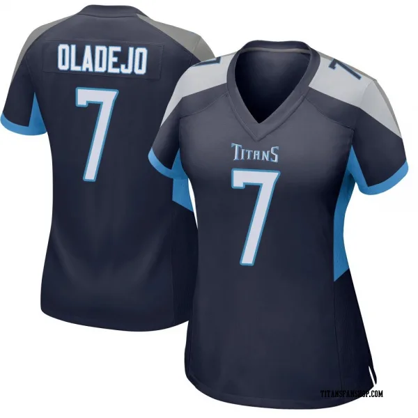 Women's Oluwafemi Oladejo Tennessee Titans Game Navy Jersey