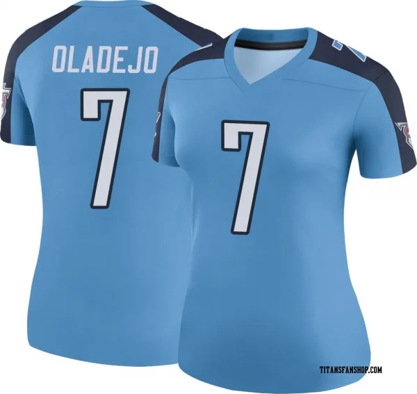 Women's Oluwafemi Oladejo Tennessee Titans Legend Light Blue Color Rush Jersey