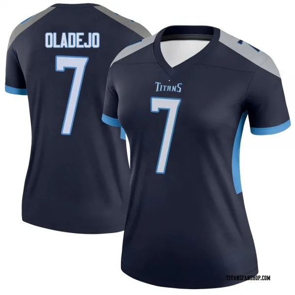 Women's Oluwafemi Oladejo Tennessee Titans Legend Navy Jersey