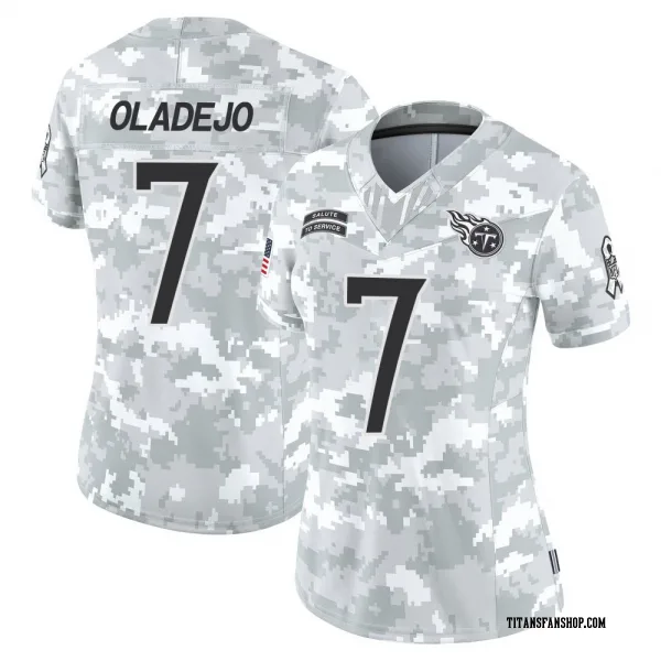 Women's Oluwafemi Oladejo Tennessee Titans Limited Arctic Camo 2024 Salute to Service Jersey