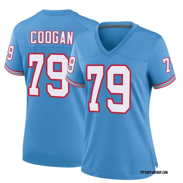 Women's Pat Coogan Tennessee Titans Game Light Blue Oilers Throwback Alternate Jersey