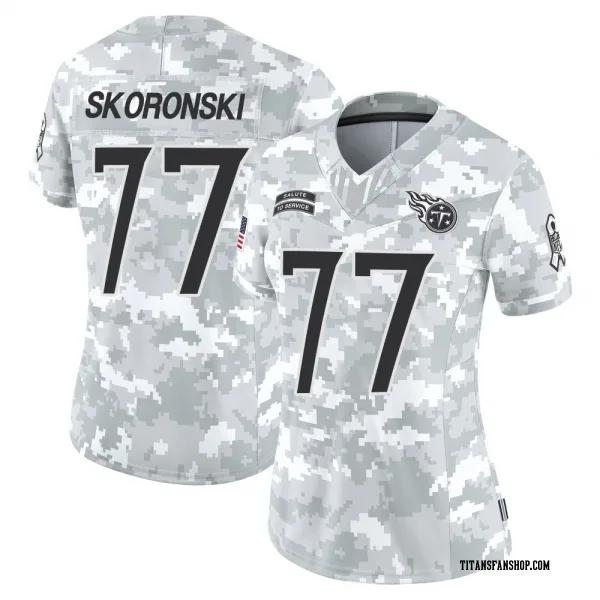 Women's Peter Skoronski Tennessee Titans Limited Arctic Camo 2024 Salute to Service Jersey