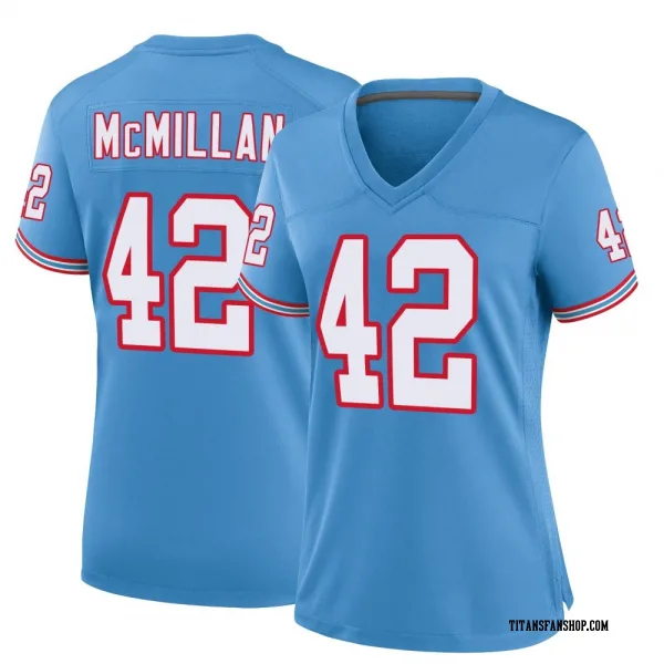 Women's Raekwon McMillan Tennessee Titans Game Light Blue Oilers Throwback Alternate Jersey