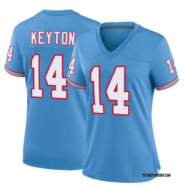 Women's Ramel Keyton Tennessee Titans Game Light Blue Oilers Throwback Alternate Jersey