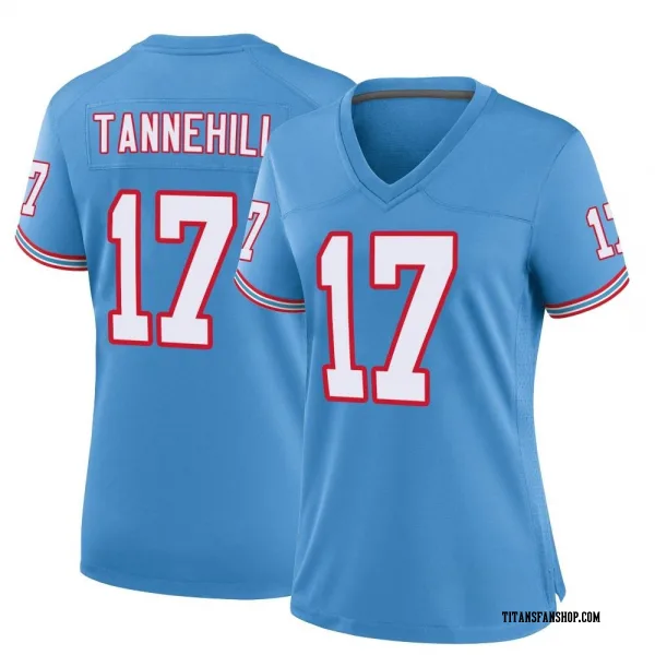 Women's Ryan Tannehill Tennessee Titans Game Light Blue Oilers Throwback Alternate Jersey